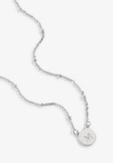 Silver Initial M Necklace, , small