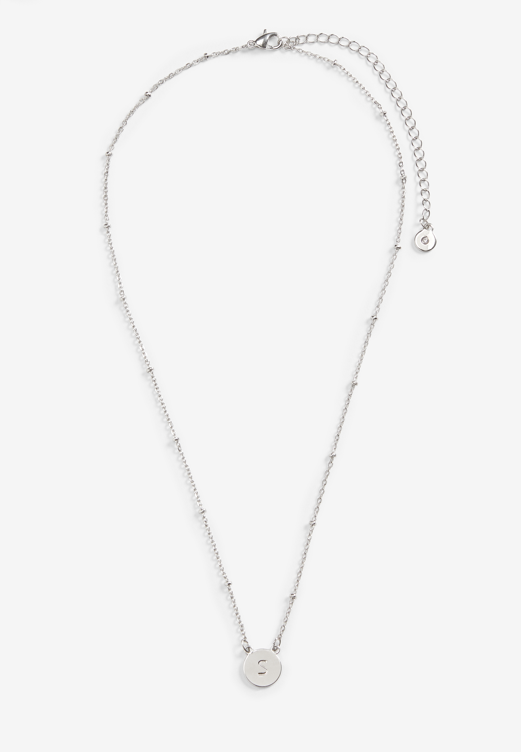 Silver Initial S Necklace, , large