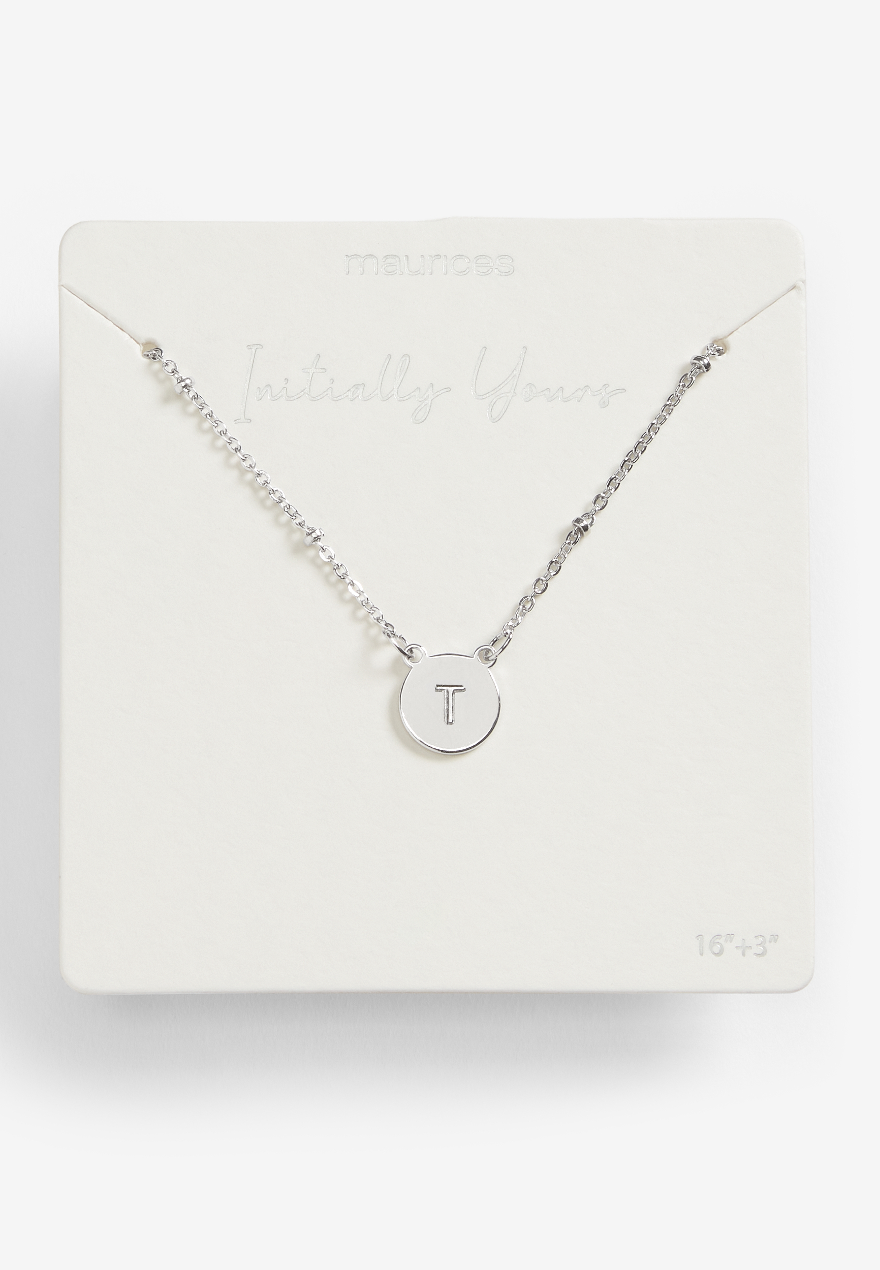 Silver Initial T Necklace | maurices