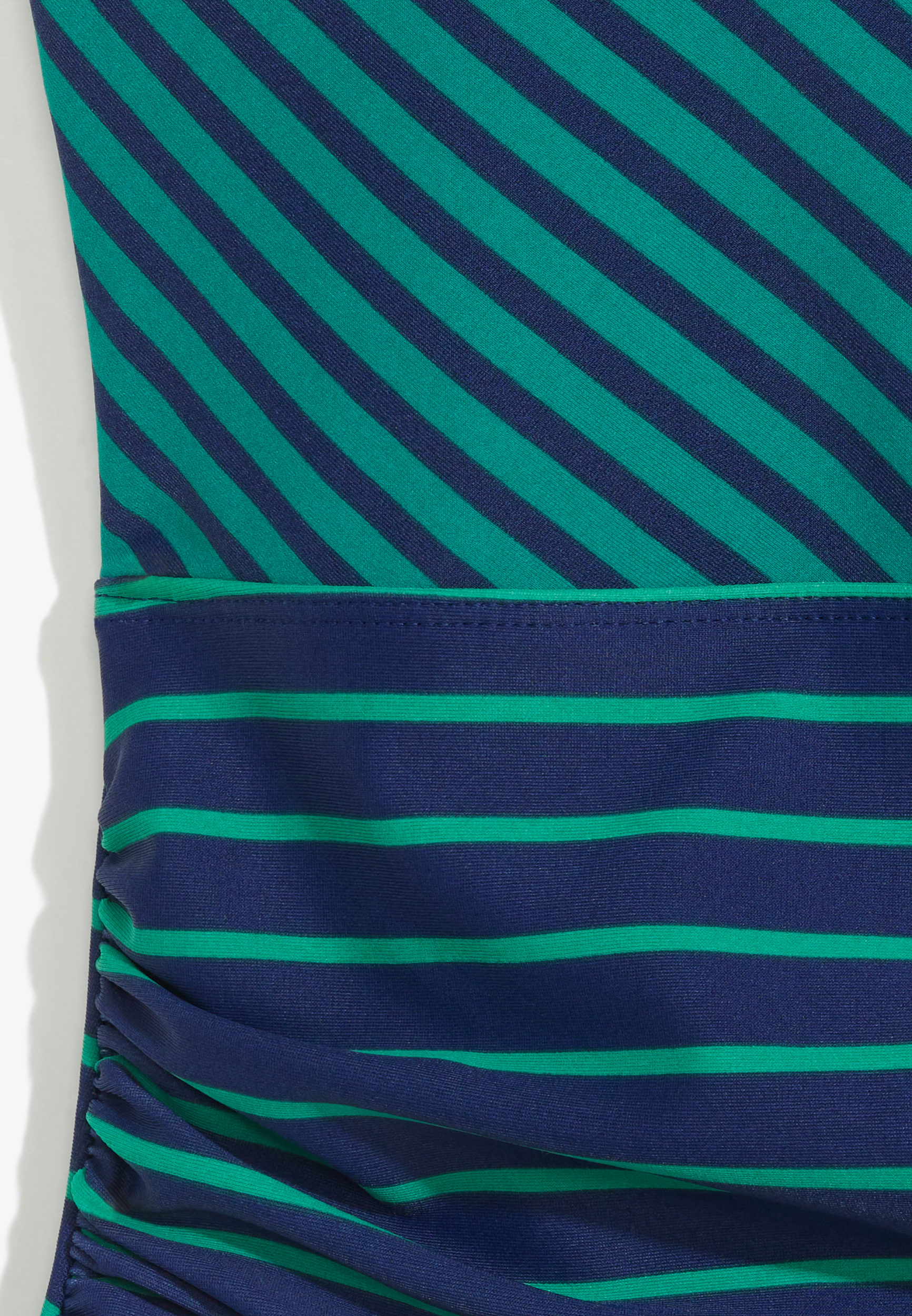 Striped Faux Wrap One Piece Swimsuit, C8060, large