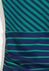 Striped Faux Wrap One Piece Swimsuit, C8060, small