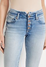edgely&trade; Super Skinny Mid Rise Notched Waist Button Fly Jean, LIGHT SANDBLAST, small