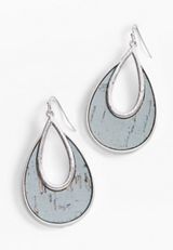 Silver Textured Tear Drop Earrings, MINT, small
