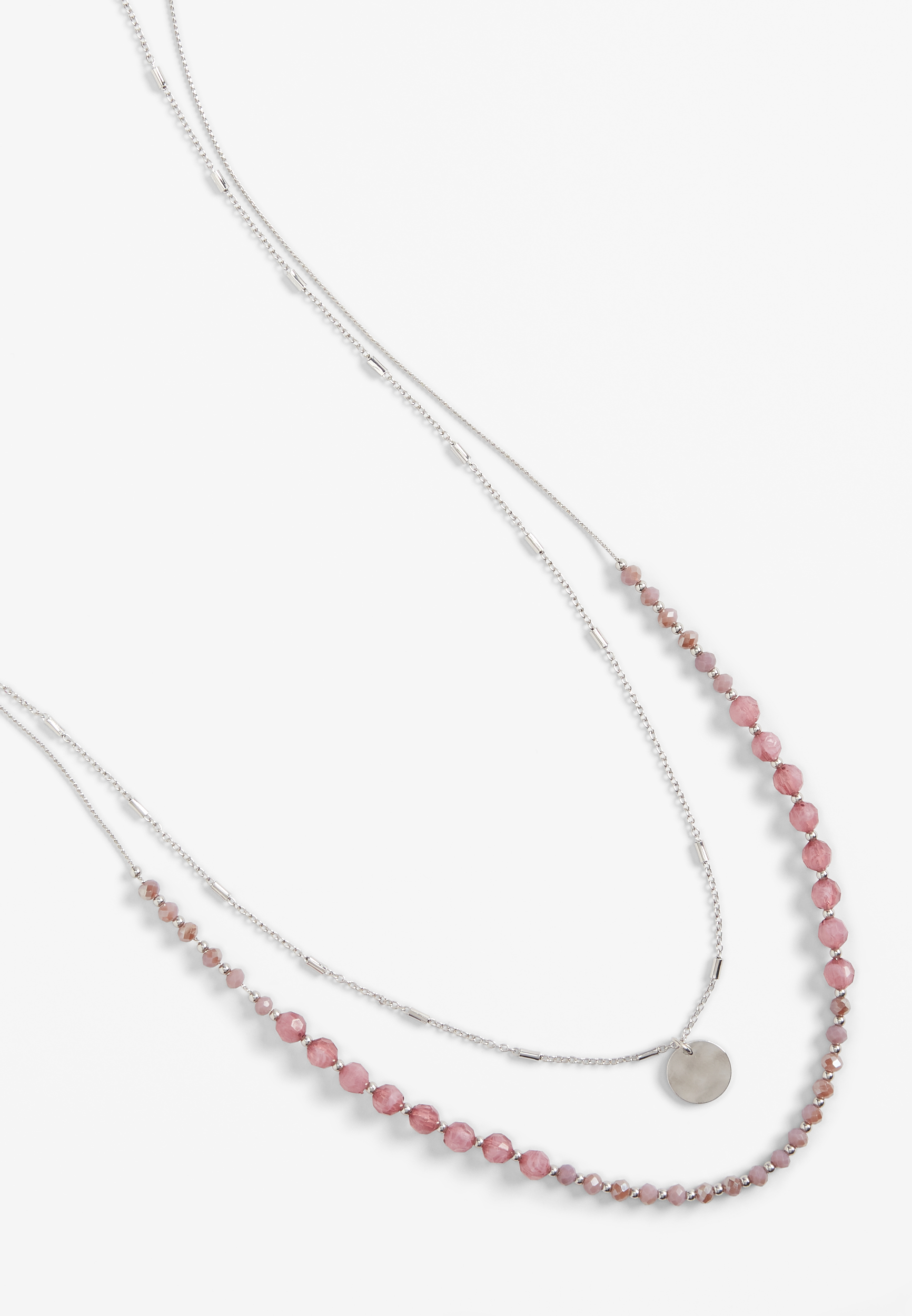 Purple Beaded Layered Necklace