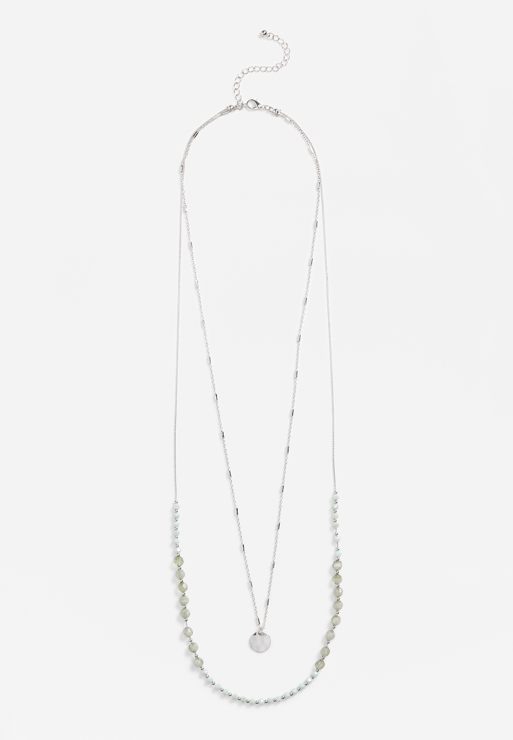Green Beaded Layered Necklace | maurices