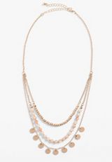 Gold Layered Drape Necklace, , small