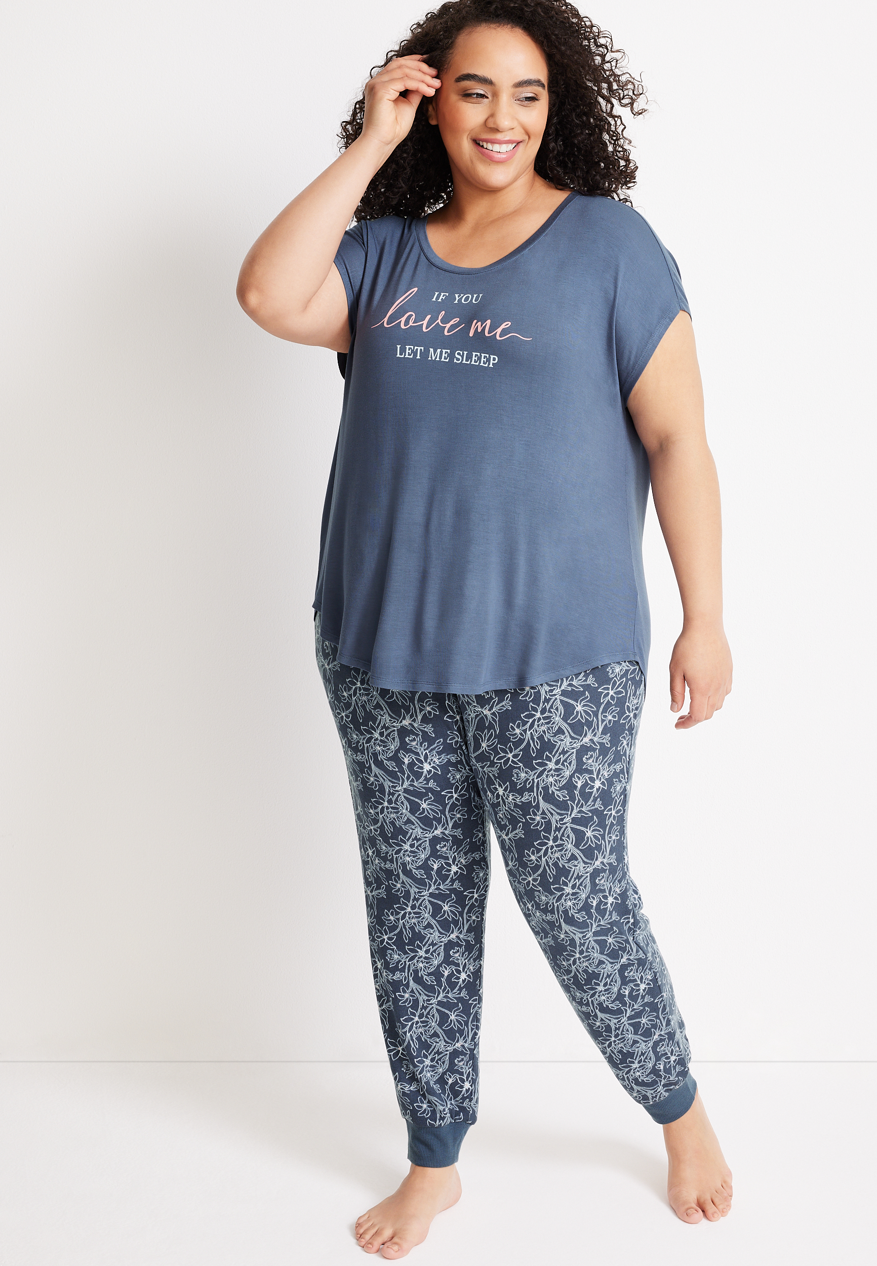 Love Me Graphic Tee And Jogger Pajama Set | maurices