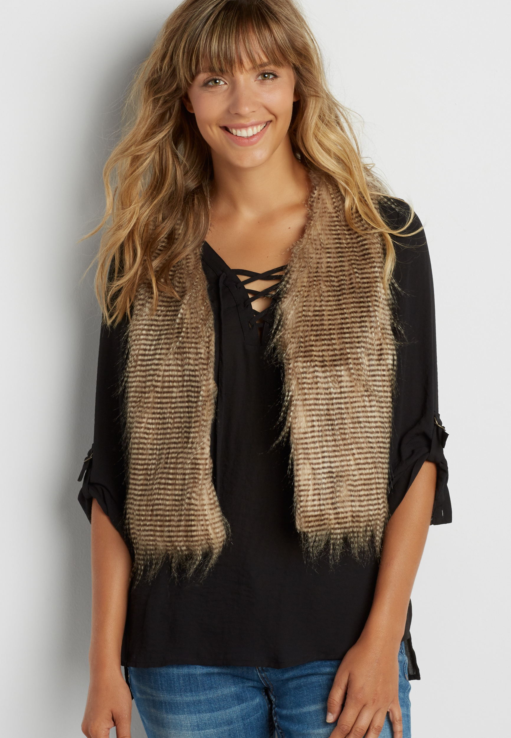 cropped faux fur vest maurices