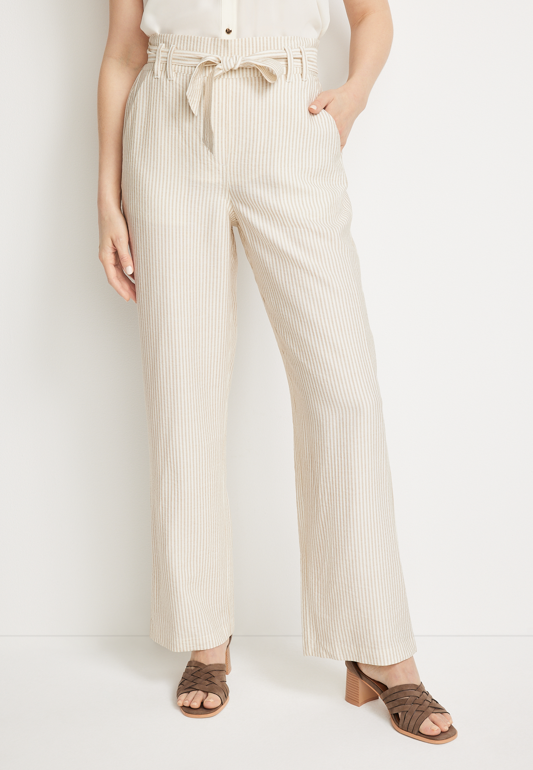 Wide Leg Tie Waist Crepe Pant, C5330, large