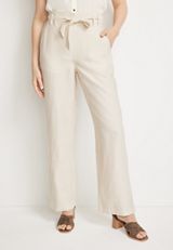 Wide Leg Tie Waist Crepe Pant, C5330, small