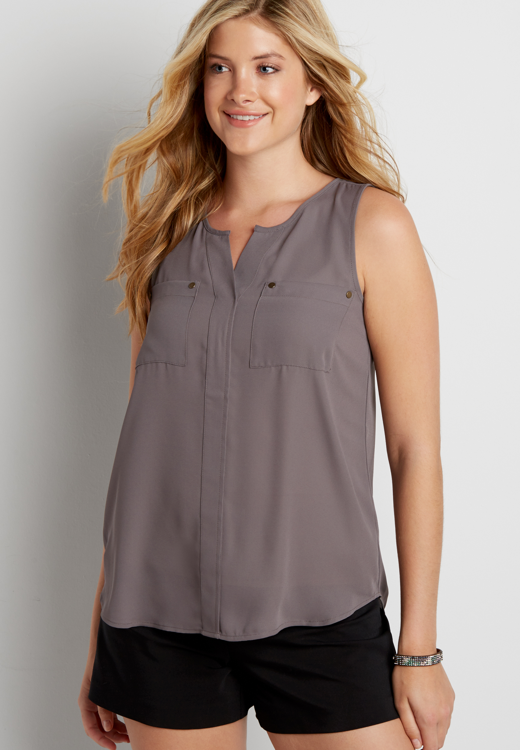 the perfect sleeveless blouse with pockets | maurices