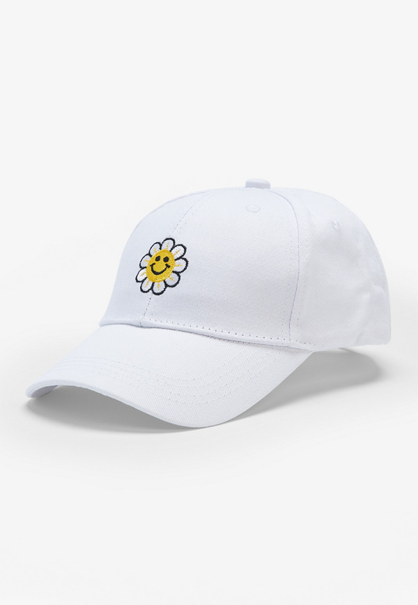 Girls Daisy Smiley Face Baseball Hat | maurices