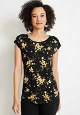 24/7 Fairhaven Floral Tee, BLACK COMBO, small