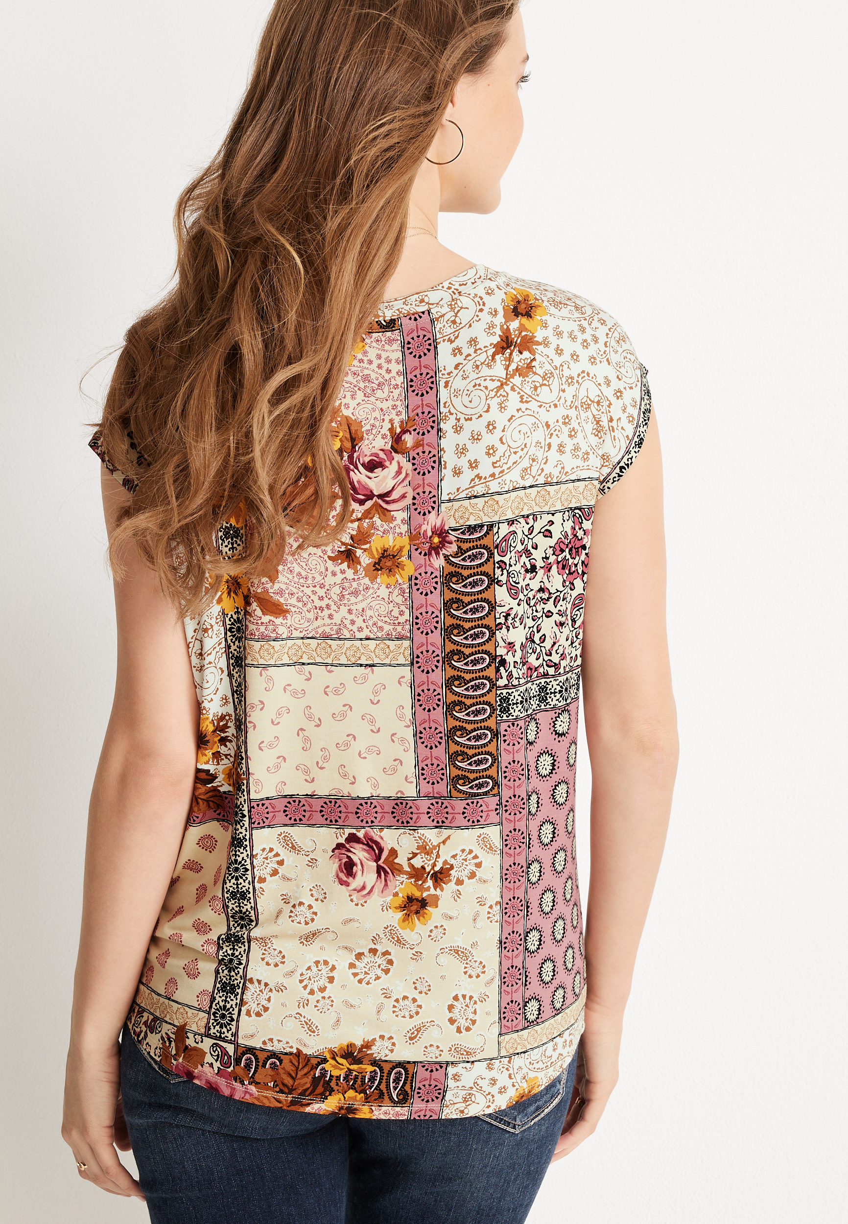 24/7 Fairhaven Patchwork Tee, MULTI, large