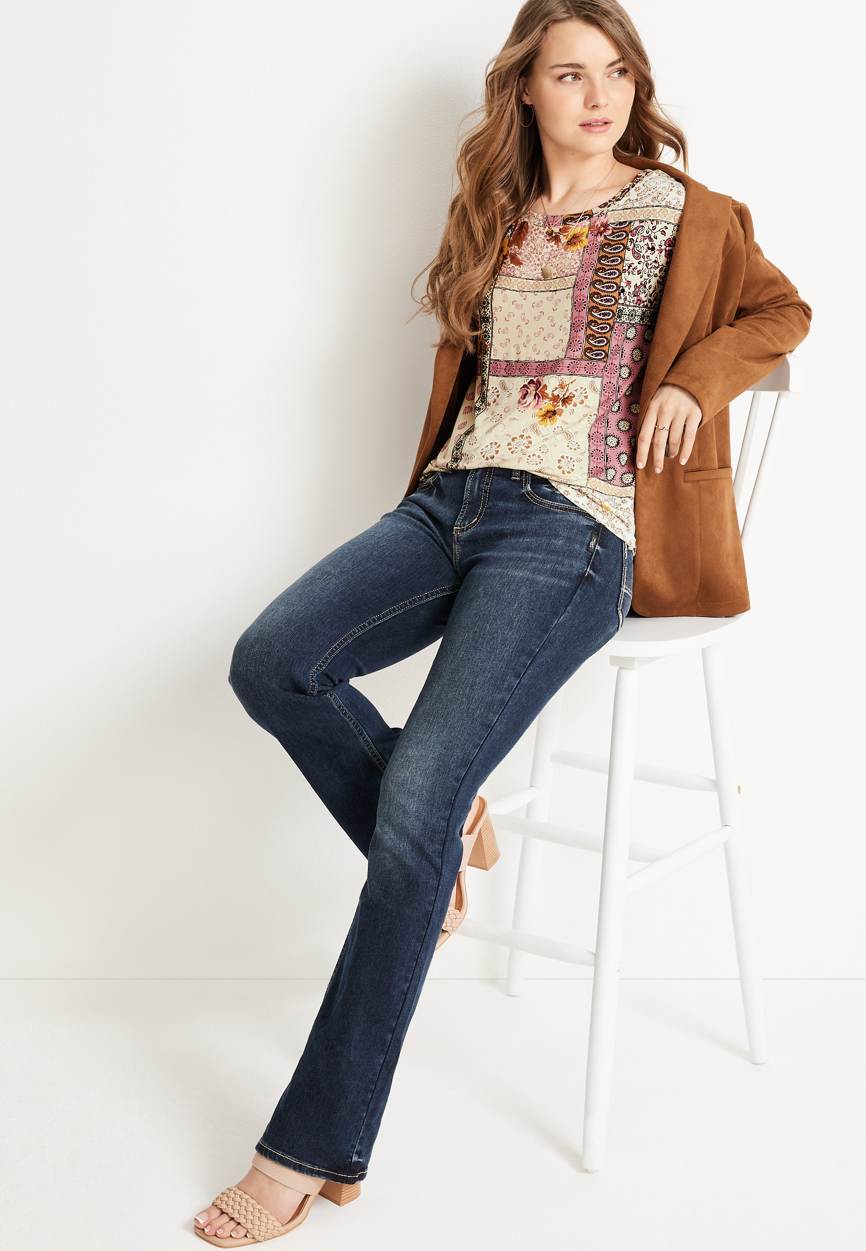 24/7 Fairhaven Patchwork Tee, MULTI, large