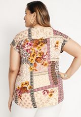 Plus Size 24/7 Fairhaven Patchwork Tee, C1524, small