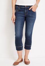 m jeans by maurices&trade; Mid Rise Wide Hem Cropped Jean, DARK SANDBLAST, small