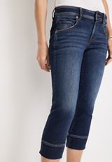 m jeans by maurices&trade; Mid Rise Wide Hem Cropped Jean, DARK SANDBLAST, small