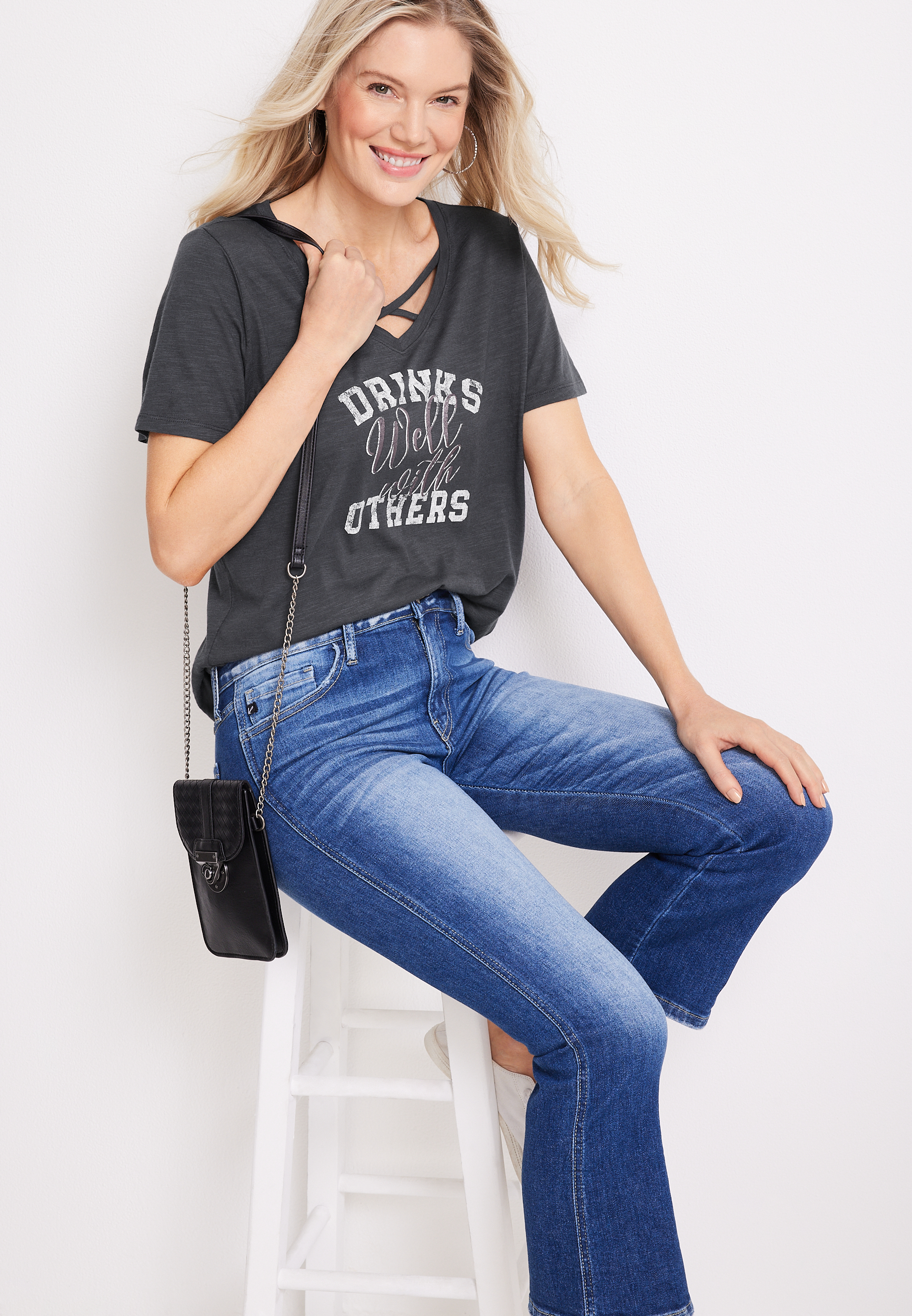 Drinks Well With Others Graphic Tee, C1876, large