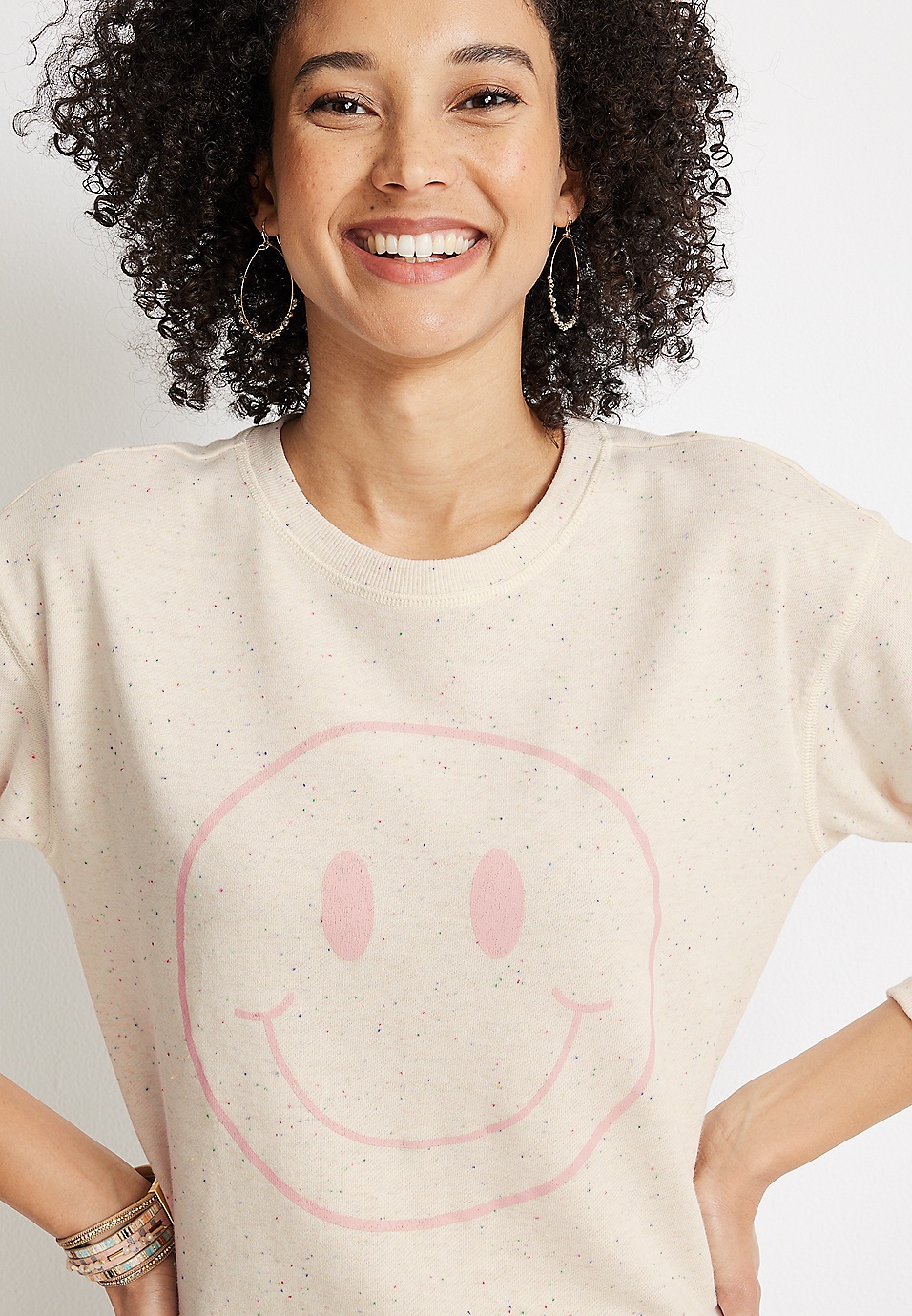 Smiley Face Graphic Sweatshirt | maurices
