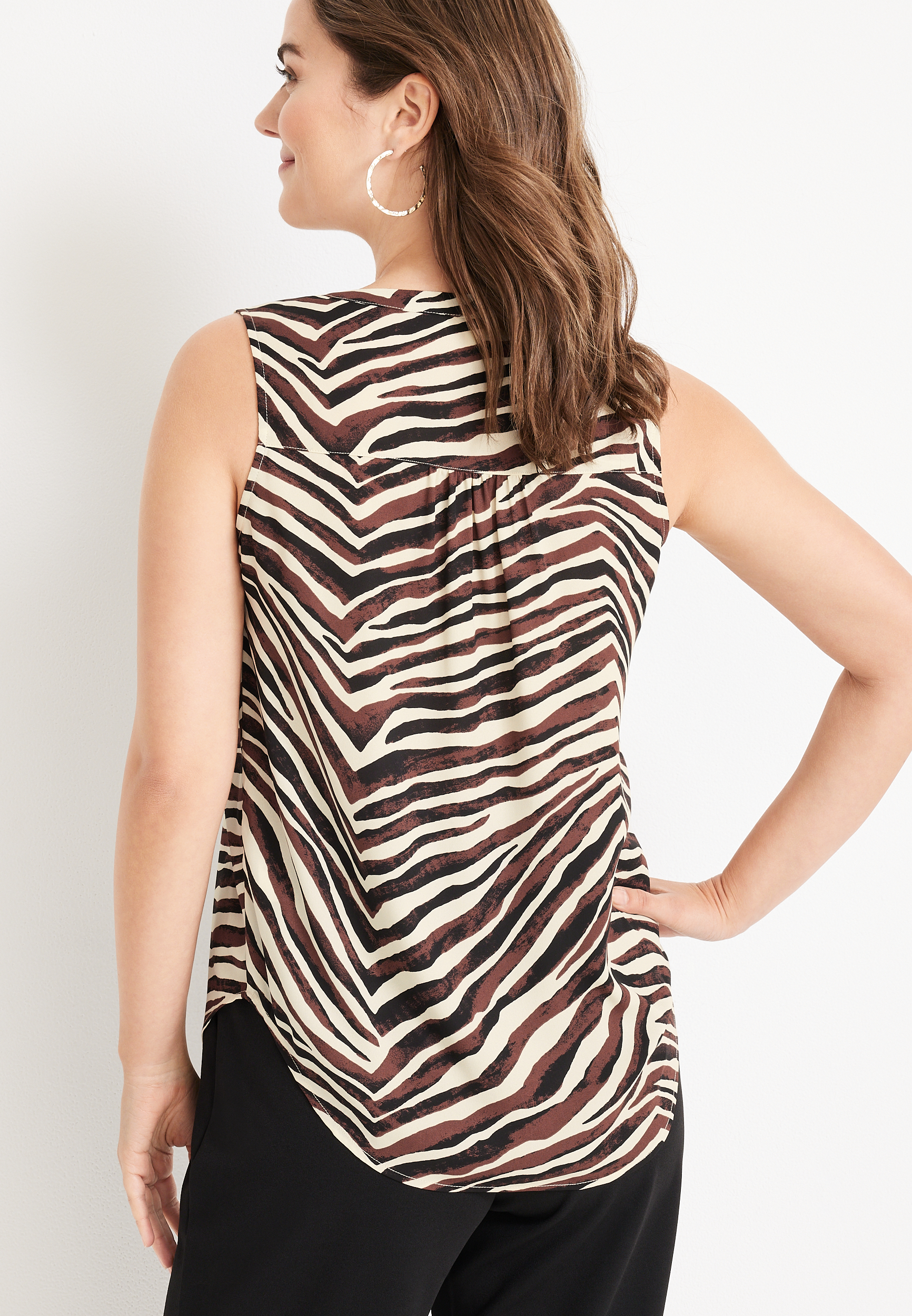 Atwood Zebra Print Tank Top, NATURAL COMBO, large