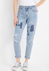 m jeans by maurices&trade; Tapered 90s High Rise Patchwork Ankle Jean, C3337, small