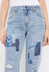 m jeans by maurices&trade; Tapered 90s High Rise Patchwork Ankle Jean, C3337, small