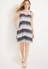 24/7 Paisley Cross Back Swing Dress, C4131, small