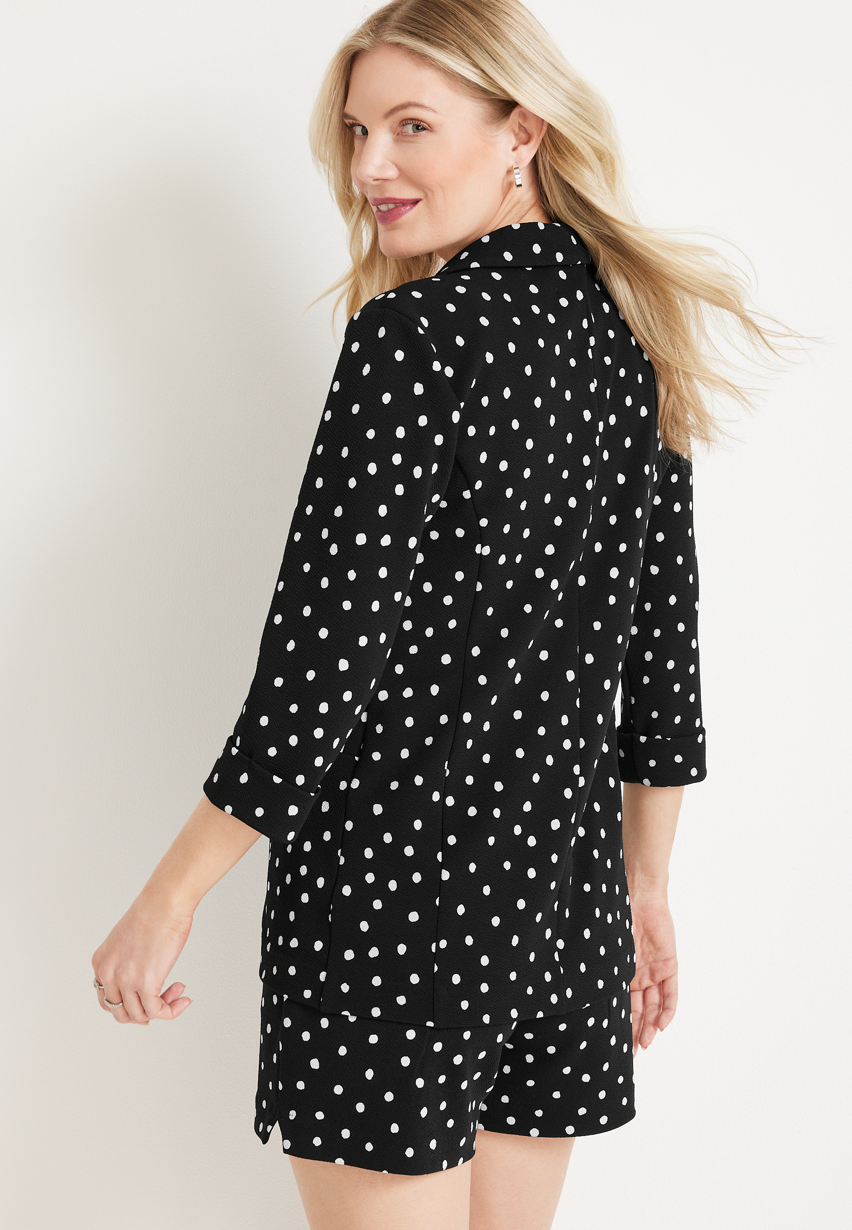 Versa Polka Dot Blazer, BLACK COMBO, large