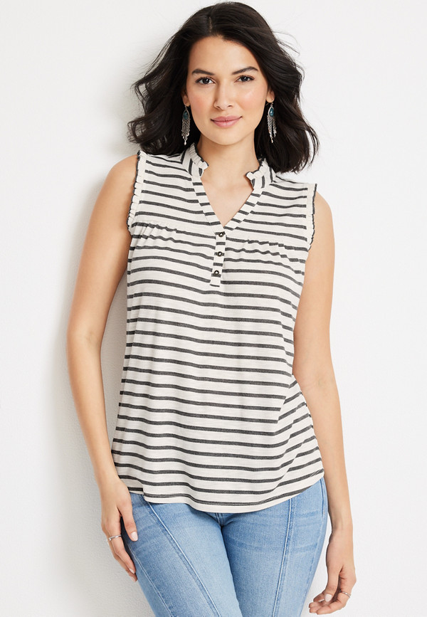 Striped Harbor Henley Top | maurices