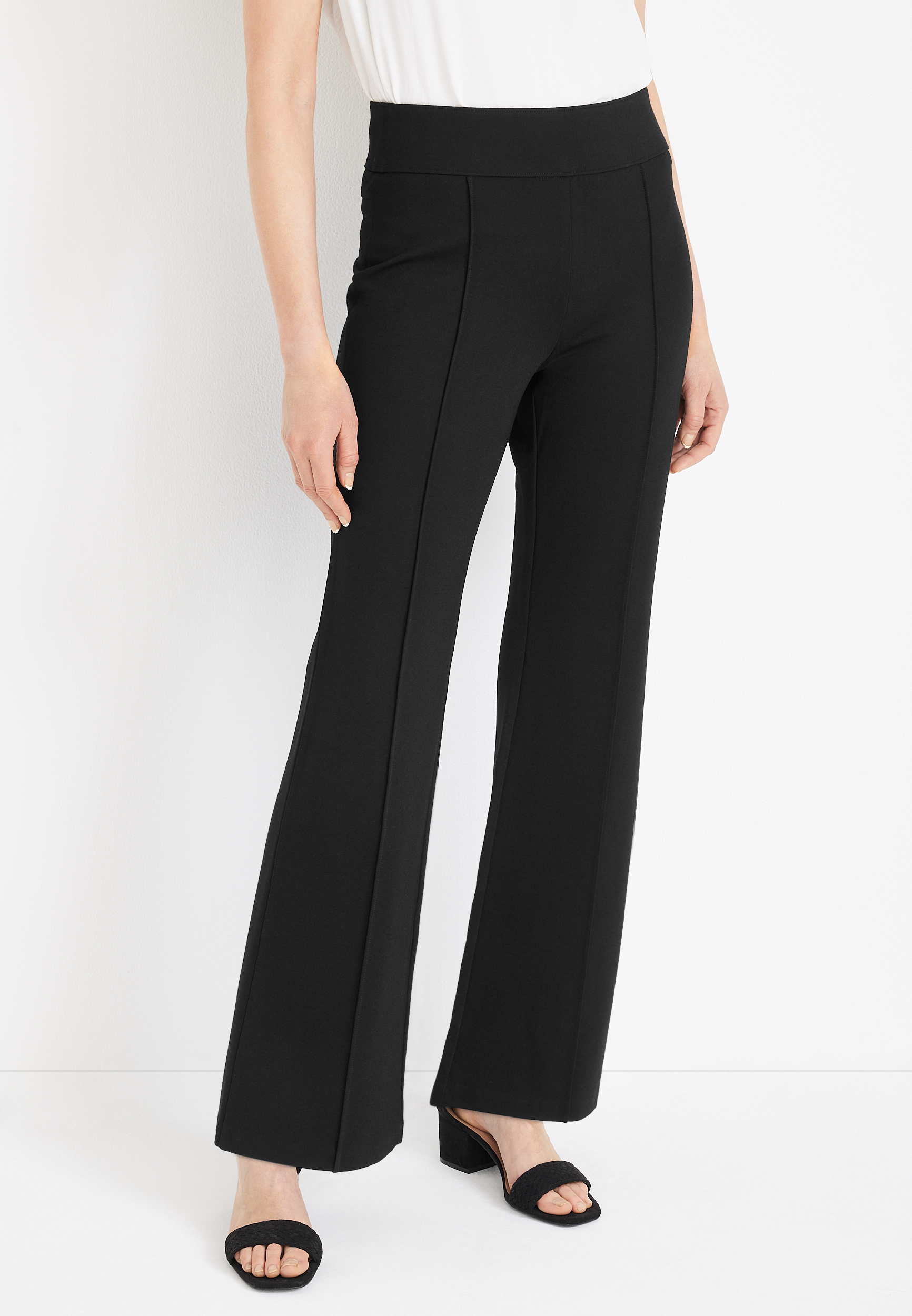 Ponte High Rise Seamed Flare Pant | maurices