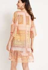 Mixed Print Scarf Kimono, C8321, small