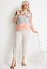 Plus Size 24/7 Alexandria Strappy Tee, C8133, small