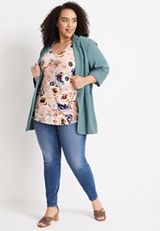 Plus Size 24/7 Mara V Neck Tank Top, C8321, small