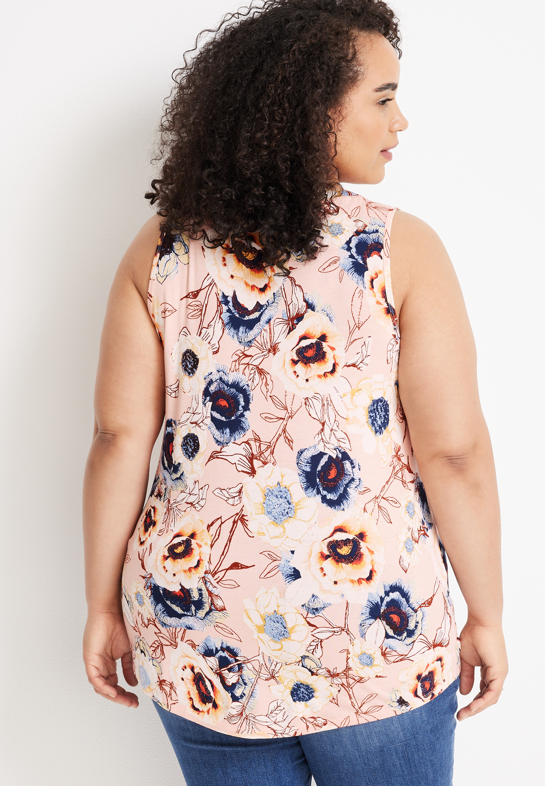 Plus Size 24/7 Mara V Neck Tank Top, C8321, large