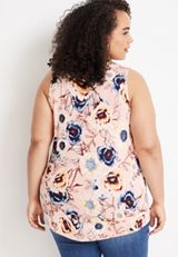 Plus Size 24/7 Mara V Neck Tank Top, C8321, small
