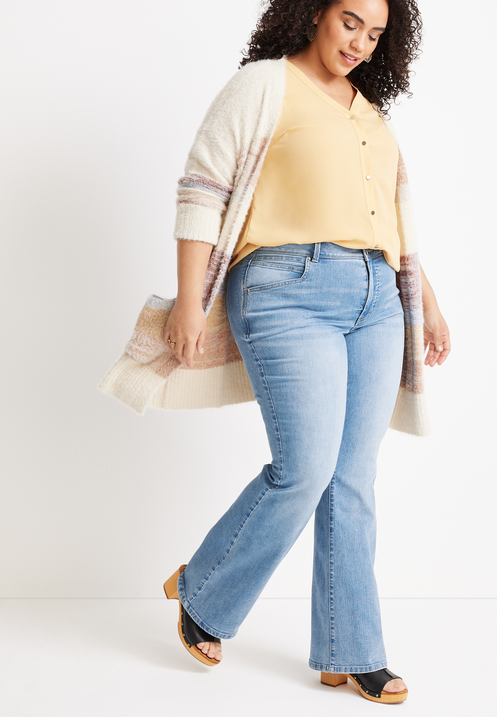 Plus Size m jeans by maurices&trade; Everflex&trade; Flare High Rise Jean, , large