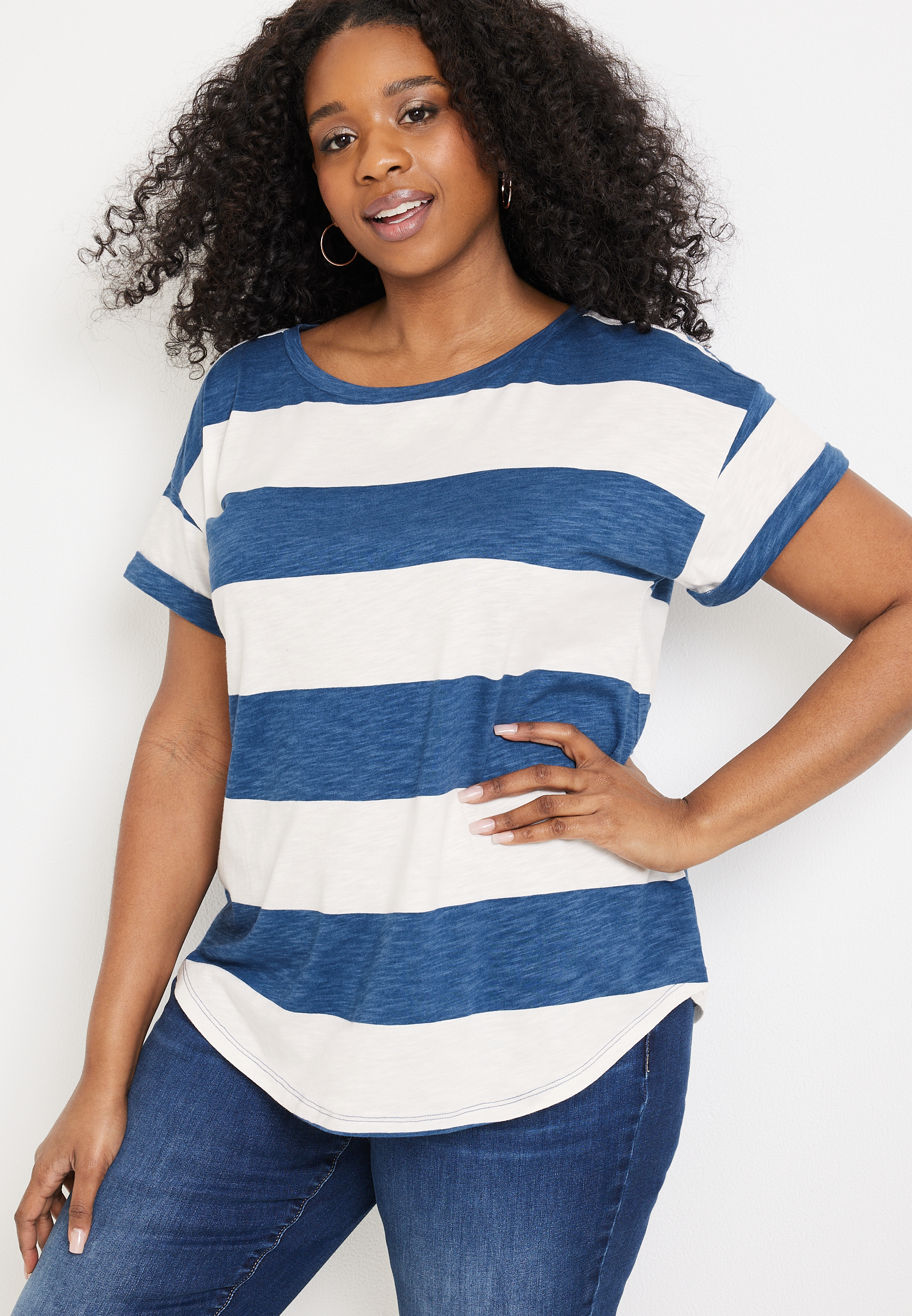 Plus Size 24/7 Dawson Drop Shoulder Tee | maurices