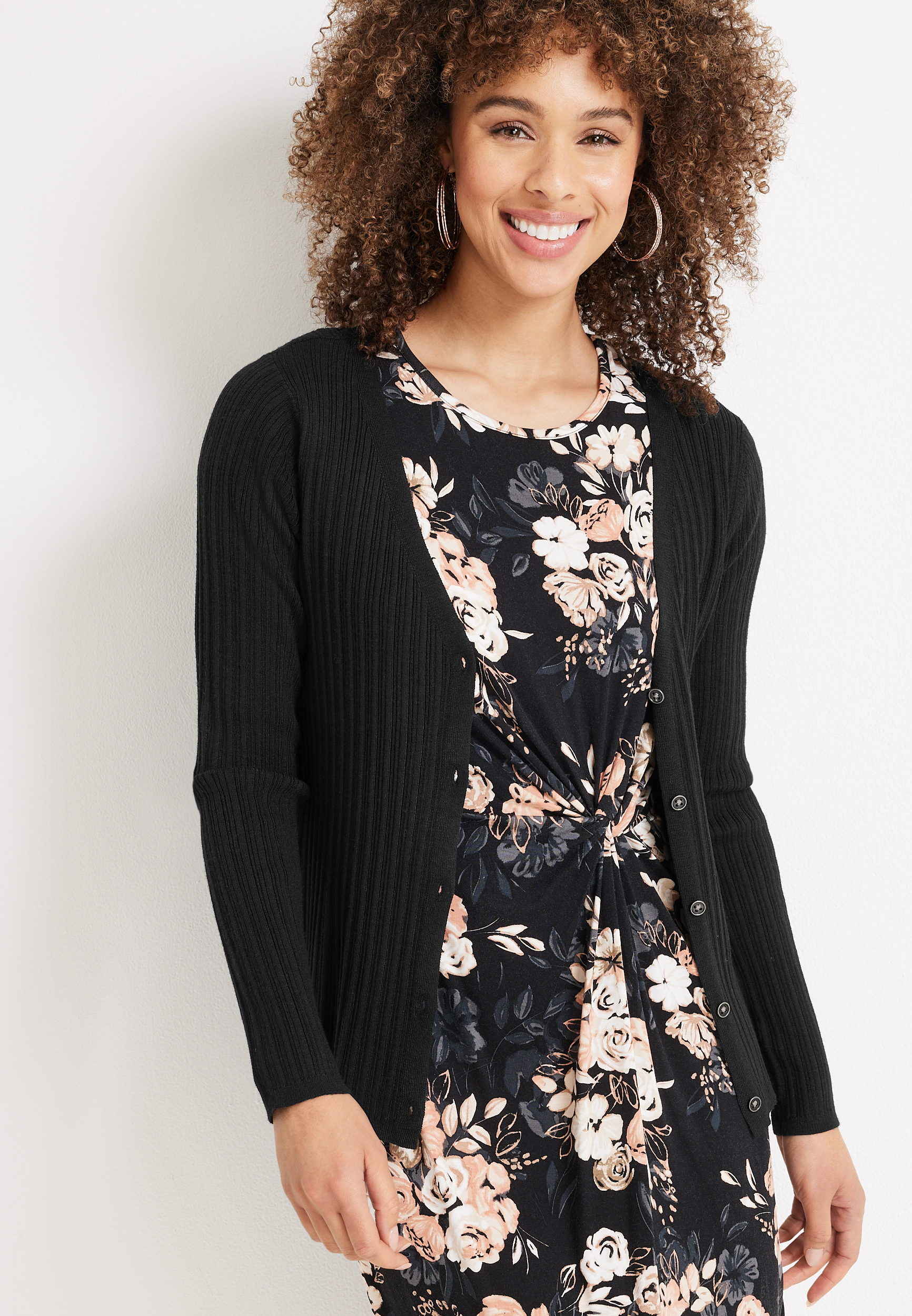 feit Peer Verst Ribbed Button Cardigan | maurices