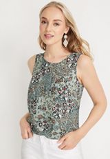 Delton Zipper Back Tank, C5433, small
