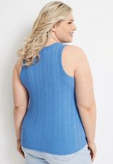 Plus Size Highline Solid Ribbed Tank Top, , small