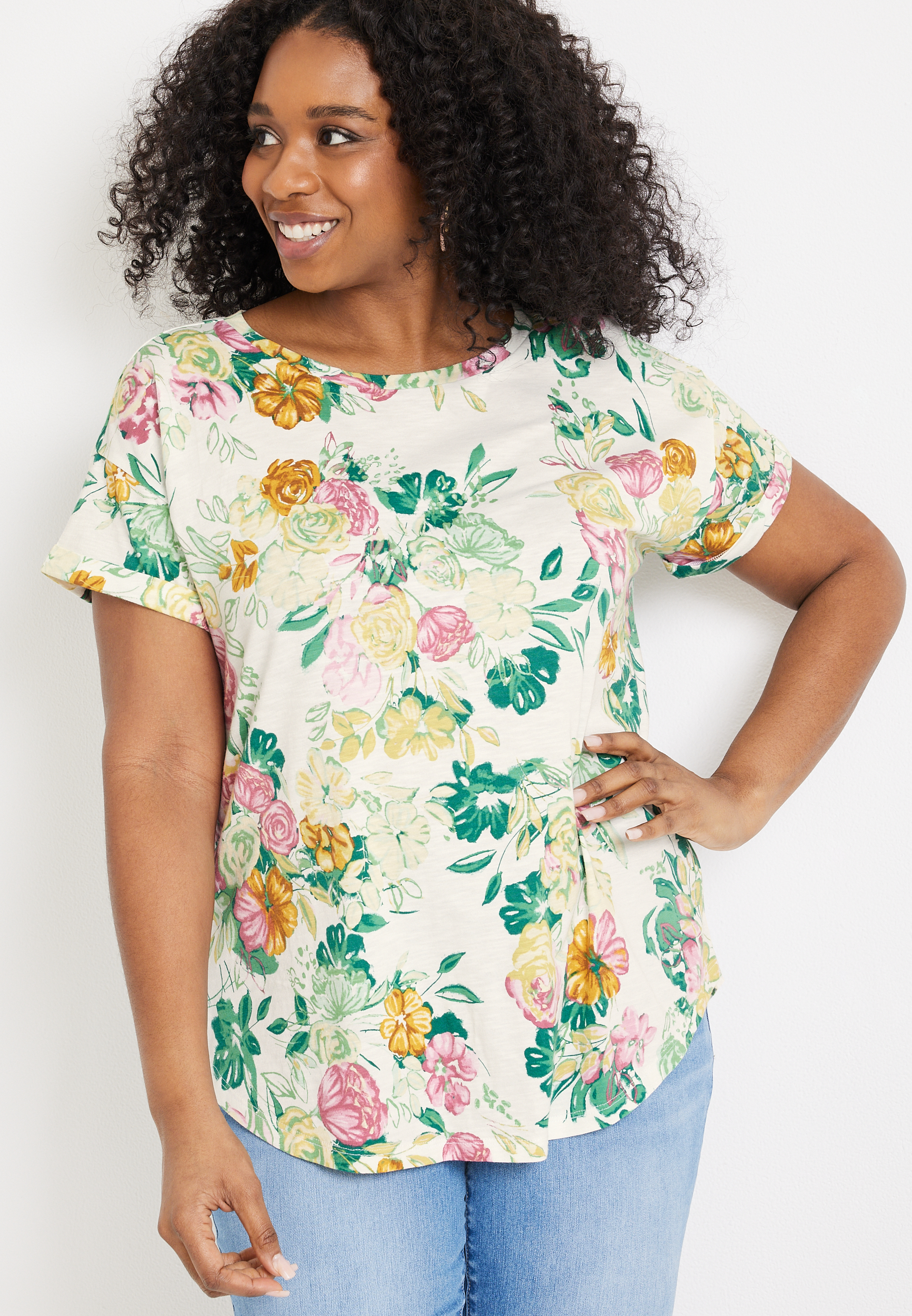 Plus Size 24/7 Dawson Drop Shoulder Tee, C2380, large