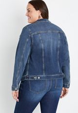 Plus Size Denim Jacket, C258, small