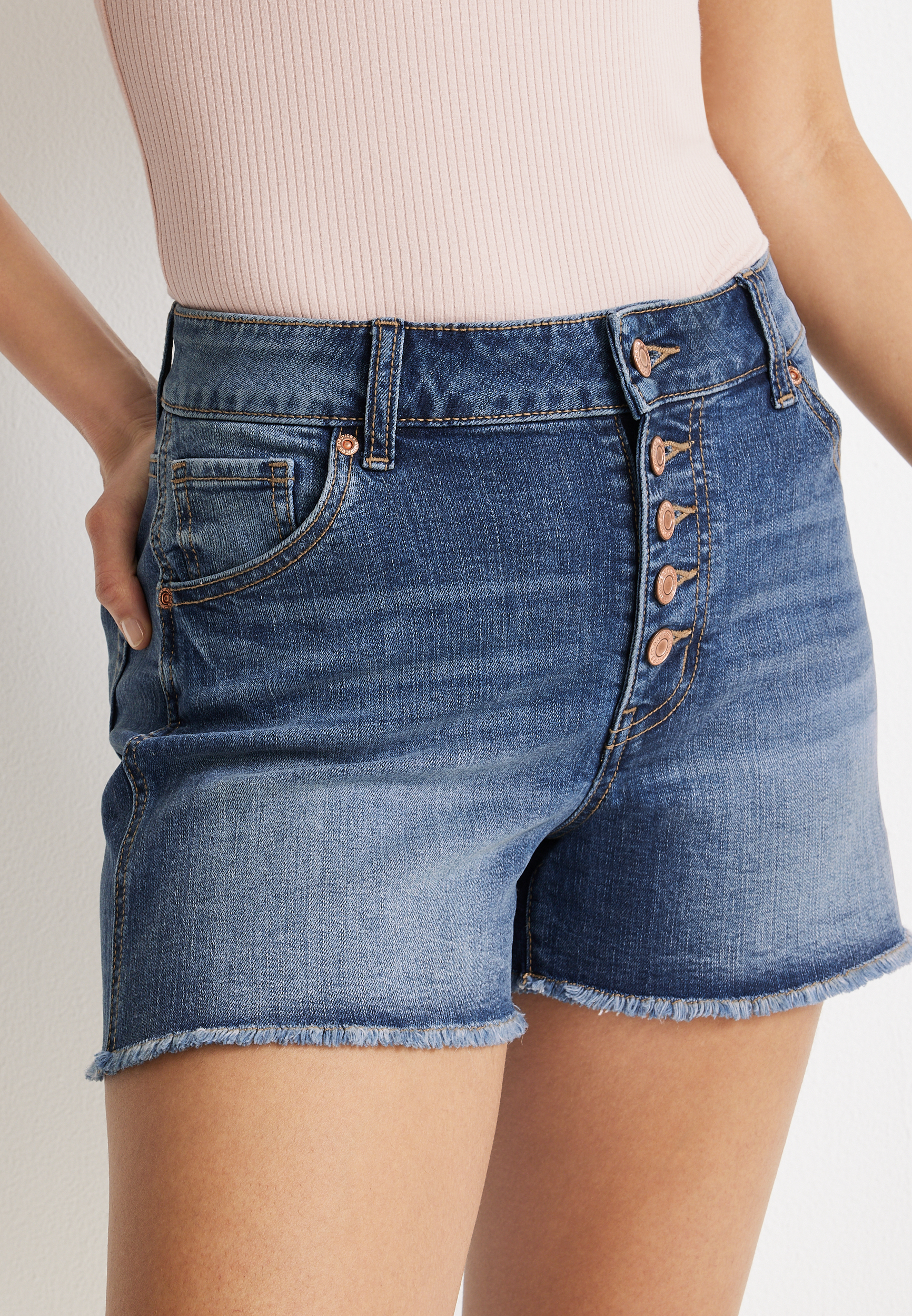 m jeans by maurices&trade; High Rise Button Fly 3.5in Short, C3337, large