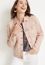 Soft Pink Denim Jacket, C595, small