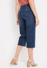 m jeans by maurices&trade; Wide Leg Mid Rise Cropped Jean, DARK SANDBLAST, small