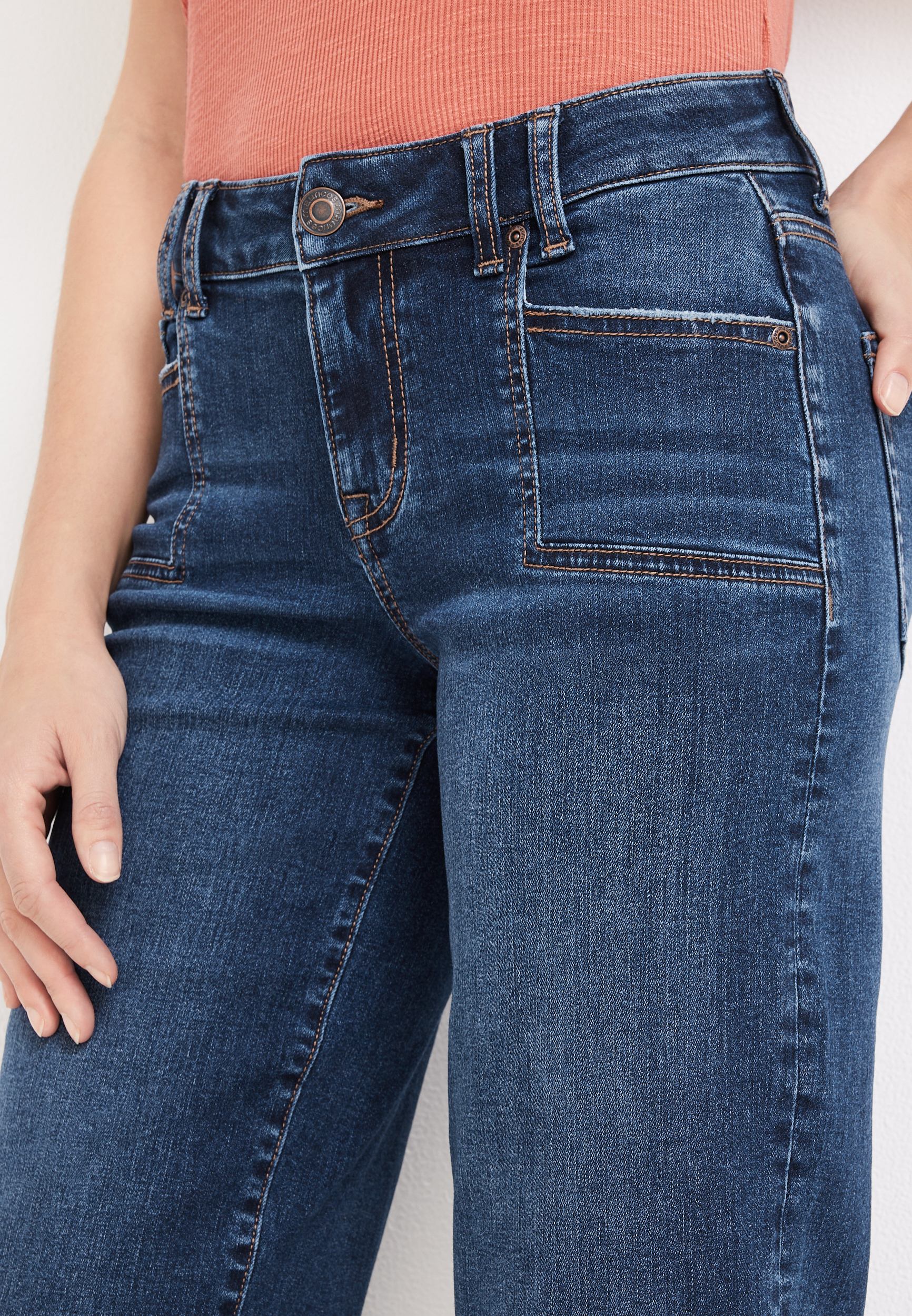 m jeans by maurices&trade; Wide Leg Mid Rise Cropped Jean, DARK SANDBLAST, large