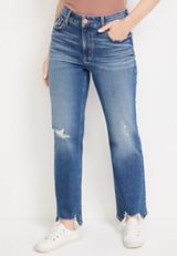 edgely&trade; Super High Rise Relaxed Straight Ripped Jean, C258, small