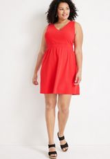 Plus Size 24/7 Sleeveless Wrap Mini Dress, C1155, small
