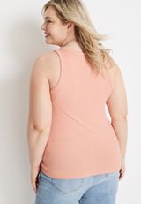 Plus Size Highline Ribbed V Neck Tank Top, , small